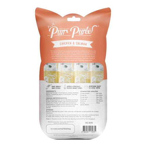 Kit Cat Purr Puree Chicken & Salmon 15gx4 Sachets
