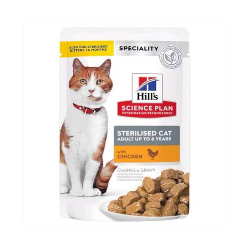 Hill's Science Plan Sterilised Adult Cat Wet Food with Chicken Pouches