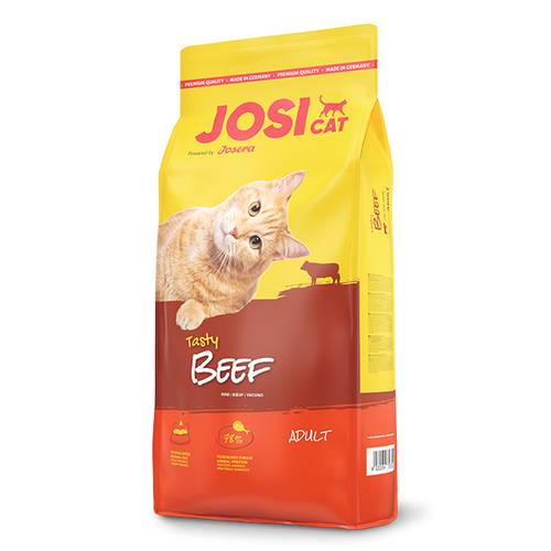 Juicy Cat ate dry beef for cats