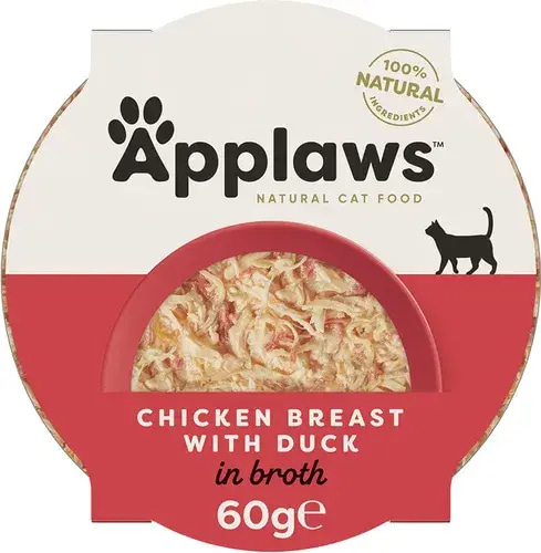 Chicken breast and duck in gravy wet cat food (60g) - Applawz