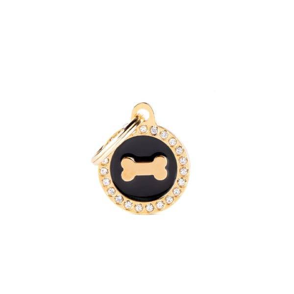 My Family Black Round Small Glossy Foot Pendant