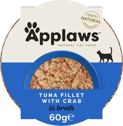 Tuna fillet with crab, wet cat food (60g) - Applawz