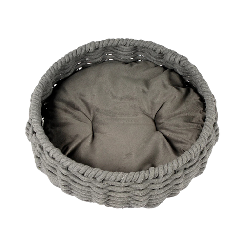 PPTCO woven Oval Cotton rope woven pet bed-DARK GREY