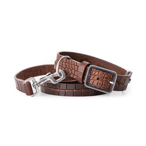 My Family Tucson Brown Leather Collar 64x4 cm