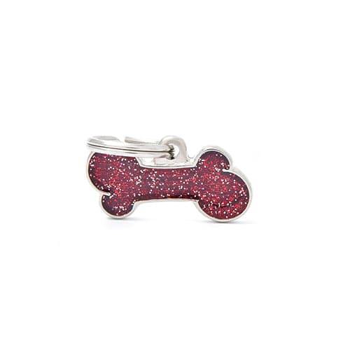 My Family Bone-Shaped Pendant, Shiny Red, Small Size