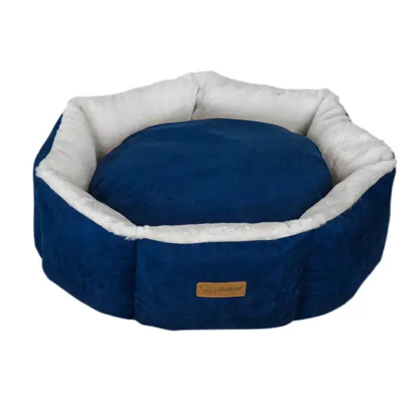 Villain Go Cupcake Round Bed for Cats and Dogs, Navy Blue