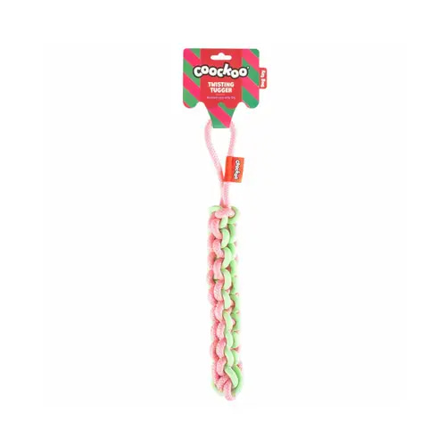 Coockoo Dog Toy Twisting Tugger 45x4,5x4,5cm Green & Pink