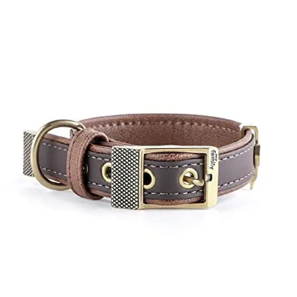 Bilbao Brown Leather Dog Collar - Small
