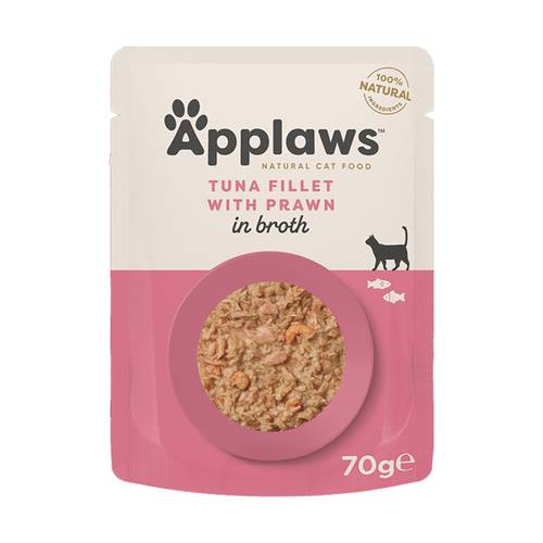 Tuna with shrimp in gravy, wet cat food 70g - Applawz
