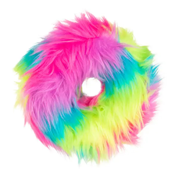 Goo Doc Rainbow Furry Ball Dog Toy