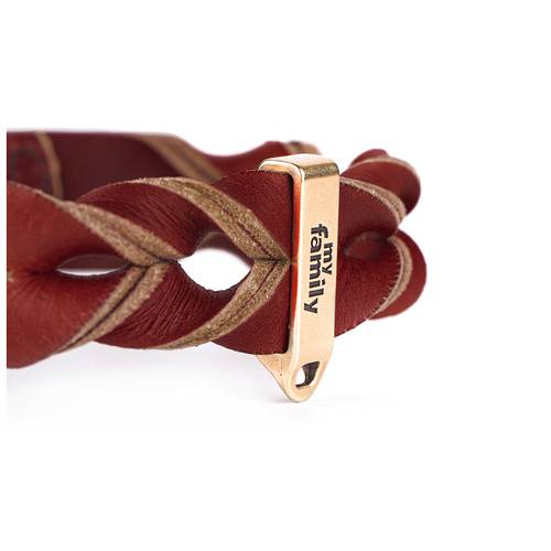 My Family Ascot Red Leather Collar
