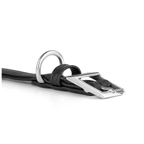 Bilbao black leather collar for small dogs