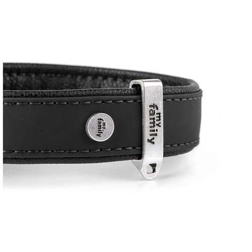 Bilbao black leather collar for small dogs