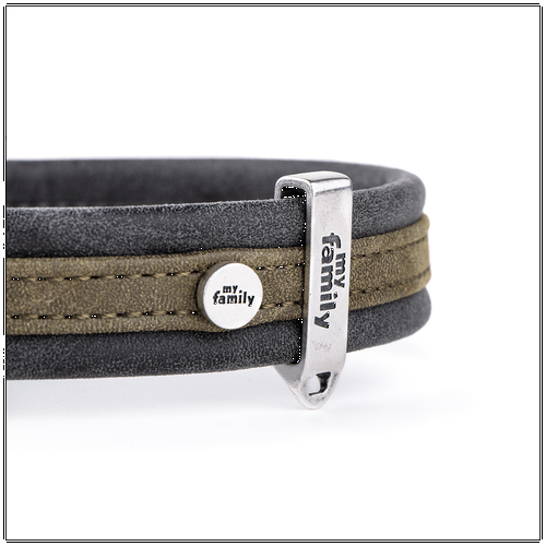 My Family London Green Leather Collar