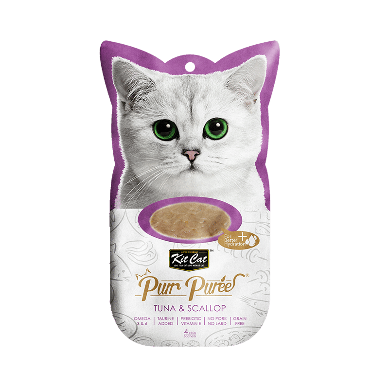 Kit Cat Purr Puree Tuna & Scallop 15gx4 Sachets