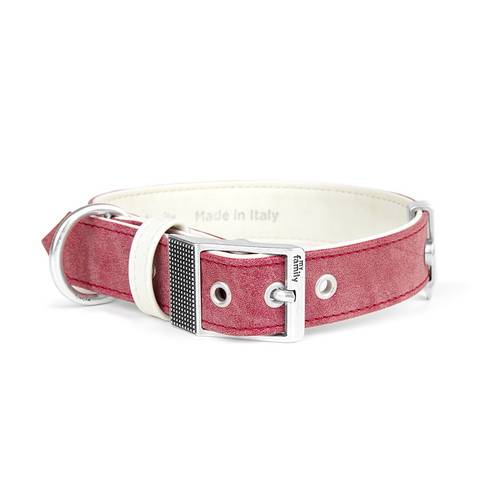 My Family Royal Leather Collar Cream/Red