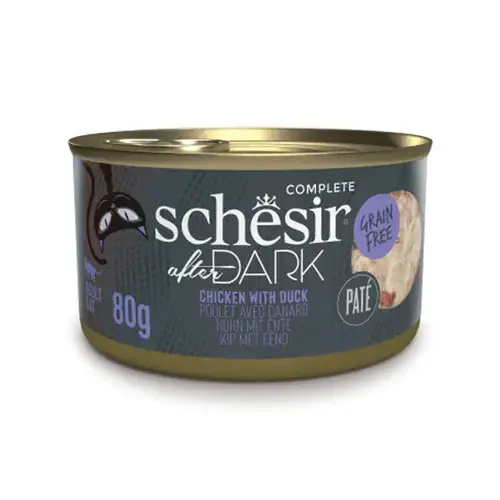 Cheezer After Dark Canned Chicken with Duck Puree Complete Meal Wet Food for Adult Cats, 80g
