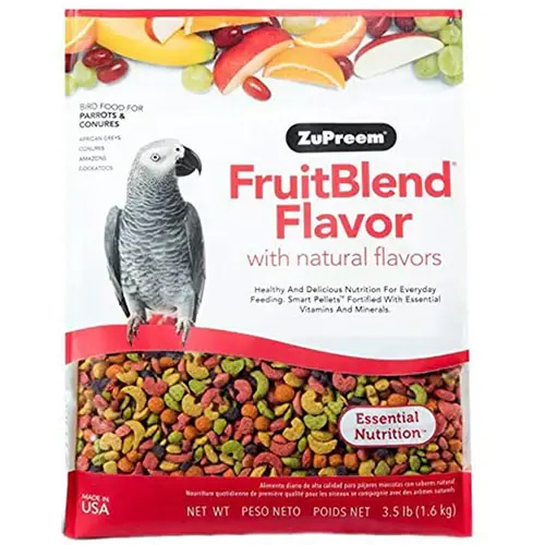 ZuPreem Avian is a fruit-flavored food for parrots and conures.