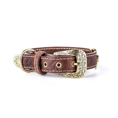 My Family El Paso Brown Leather Collar 26 x 1.6 cm