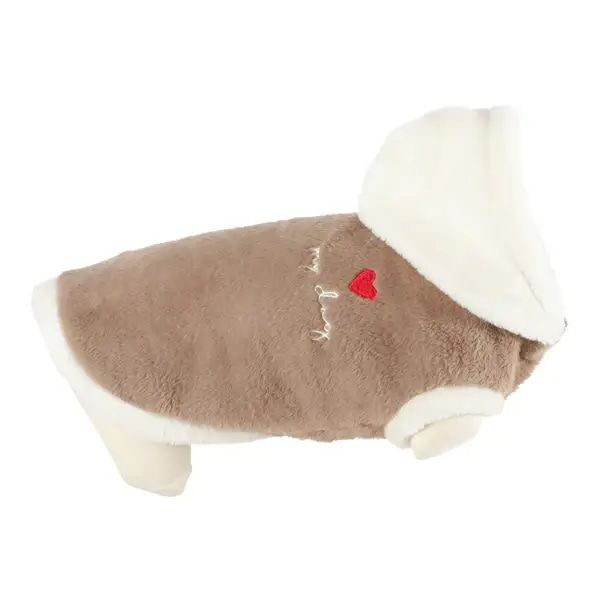Zolux Teddy Hoodie Winter Clothes for Cats and Dogs, Brown