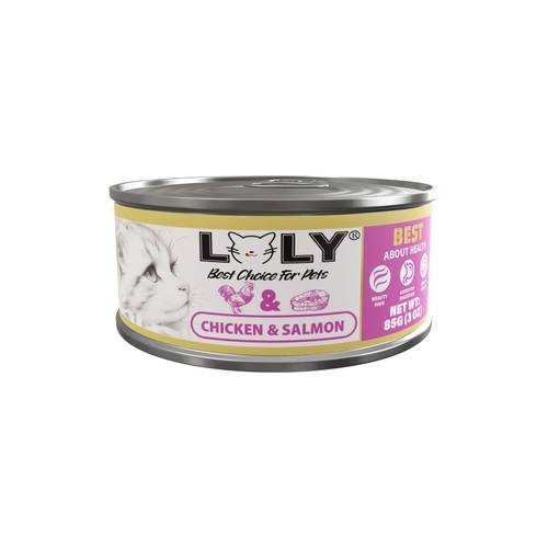 Chicken and Salmon Wet Cat Food 85g - Lolly Cat