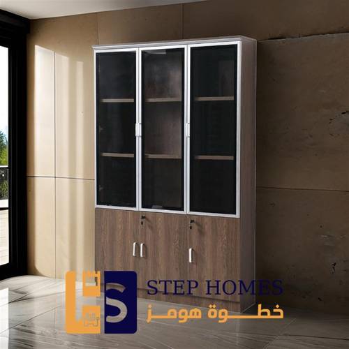 دولاب مكتبي خشبي بني
