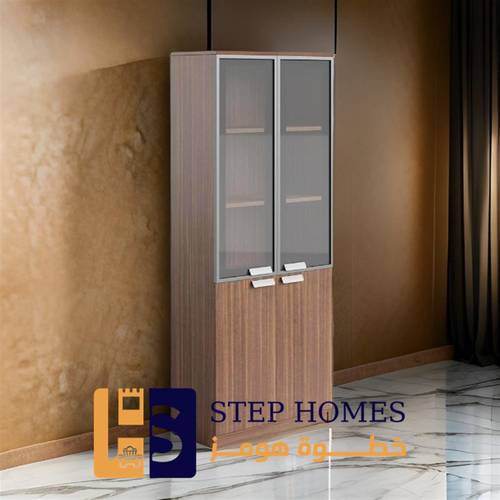 دولاب مكتبى خشبى بنى 40×80×200سم