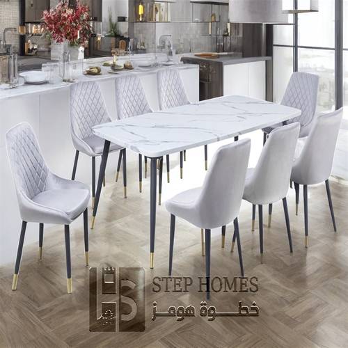 طاولة طعام رخام 8 كراسي 100 * 200