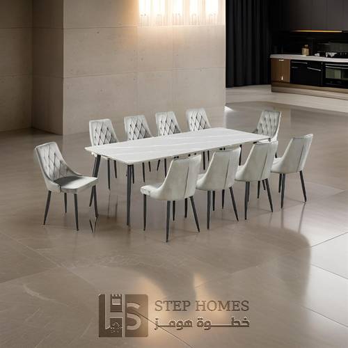 طاولة طعام بديل رخام 10 كراسي 225*100