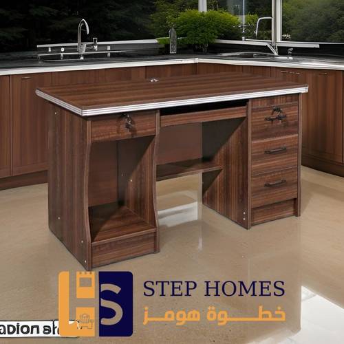 مكتب خشب بني غامق