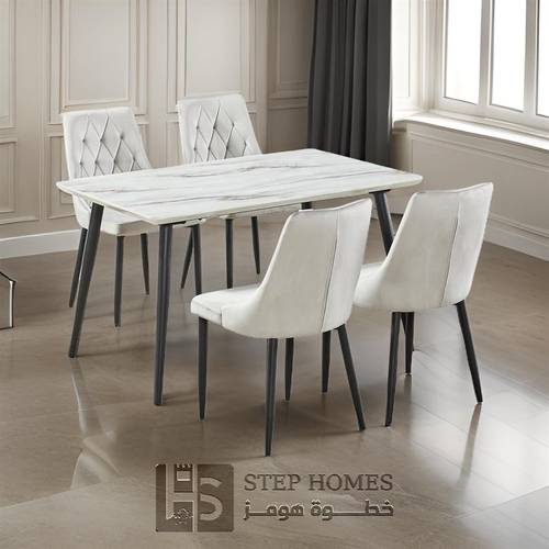 طاولة طعام بديل رخام 4 كراسي 130*80