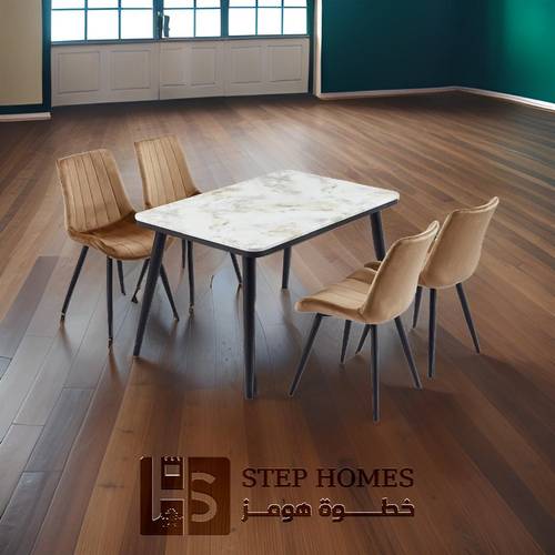 طاولة طعام رخام 4 كراسي 80 * 130
