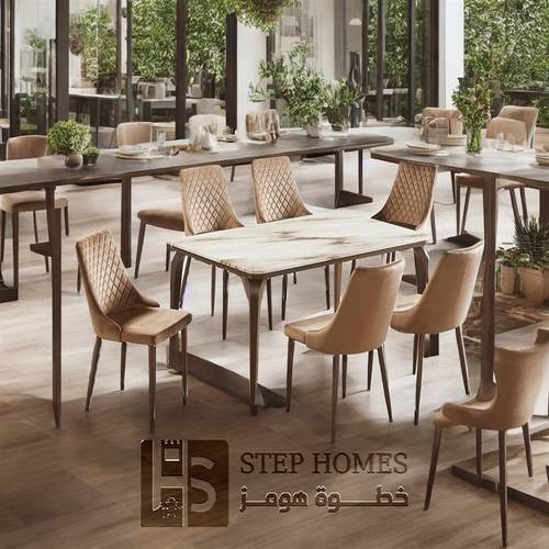 طاولة طعام بديل رخام 6 كراسي 90 * 150