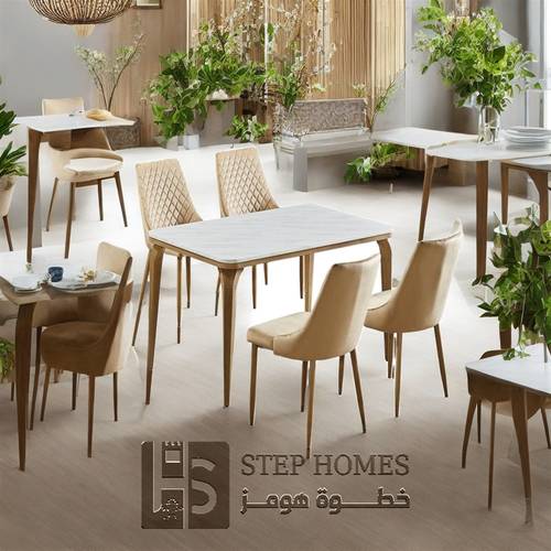 طاولة طعام  بديل رخام 4 كراسي 80 * 130
