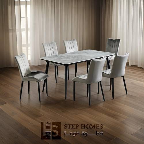 طاولة طعام سيراميك 6 كراسي 150*90