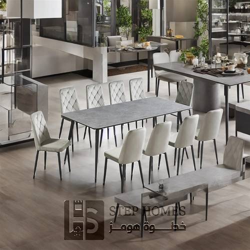 طاولة طعام سيراميك 10 كراسي 100*220