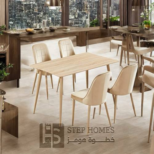طاولة طعام خشب 4 كراسي 130*80