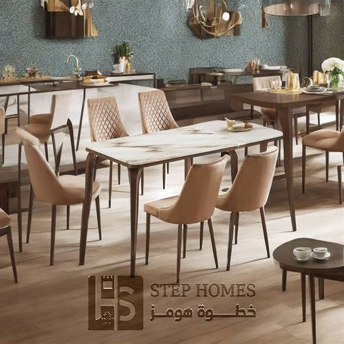 طاولة طعام بديل رخام 4 كراسي 80 * 130