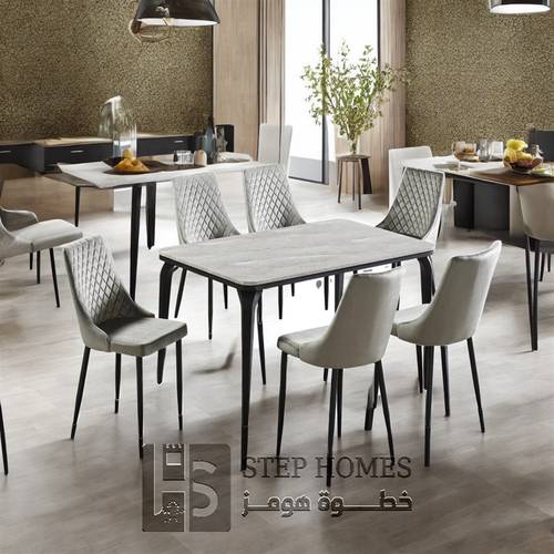 طاولة طعام بديل رخام 6 كراسي 90 * 150