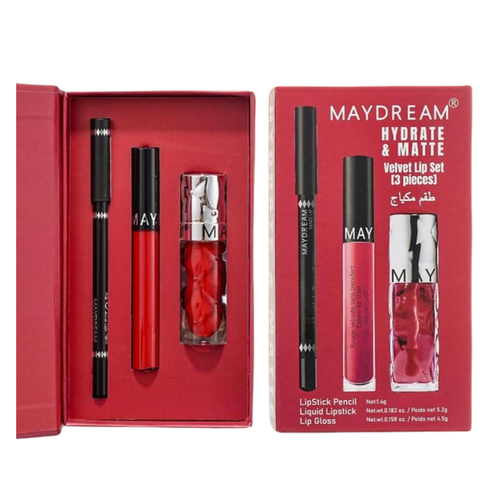 بكج بديل سيفورا روج أحمر ناري+قلوس+ كحل أسود من Maydream