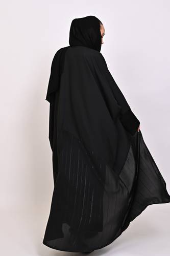 عباية كريب حرير كلاسيك سوداء 