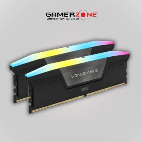 CORSAIR VENGEANCE RGB DDR5 RAM 16GB 2x8GB 5200MHz BLK
