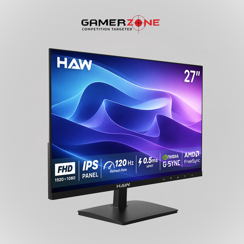 HAW F27IPX 27″ FHD IPS Flat Gaming Monitor | 120Hz, 0.5ms MPRT - Black