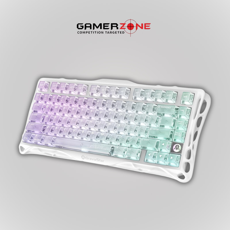 GRAVASTAR MERCURY K1 LITE 75% WIRELESS MECHANICAL GAMING KEYBOARD CRYSTAL AURORA