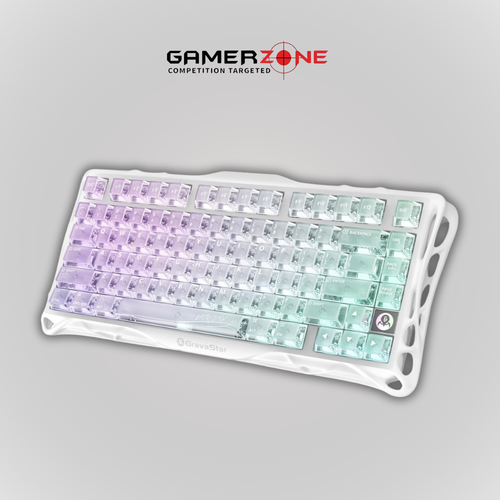 GRAVASTAR MERCURY K1 LITE 75% WIRELESS MECHANICAL GAMING KEYBOARD CRYSTAL AURORA
