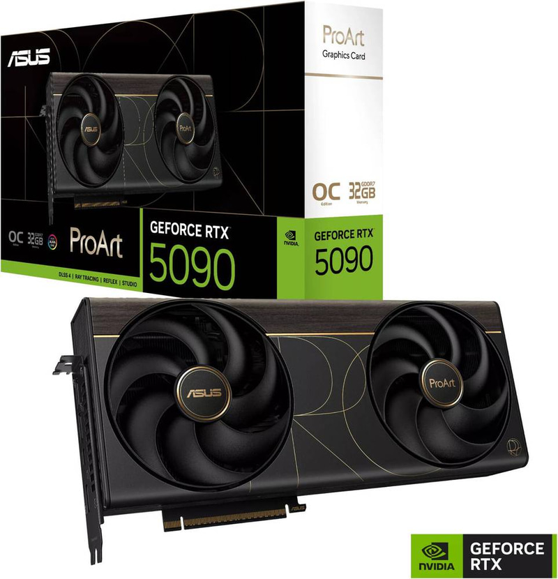 ASUS ProArt GeForce RTX™ 5090 OC Edition Graphics Card | 32GB GDDR7 | PCIe 5.0 | 2.5-Slot | AI & Creator GPU