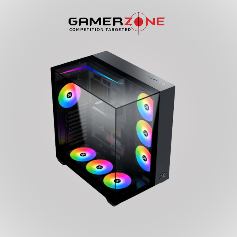 XIGMATEK AQUA V MID TOWER RGB GAMING CASE BLACK