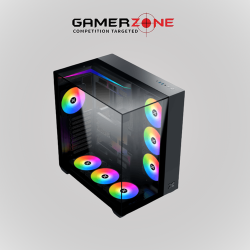 XIGMATEK AQUA V MID TOWER RGB GAMING CASE BLACK