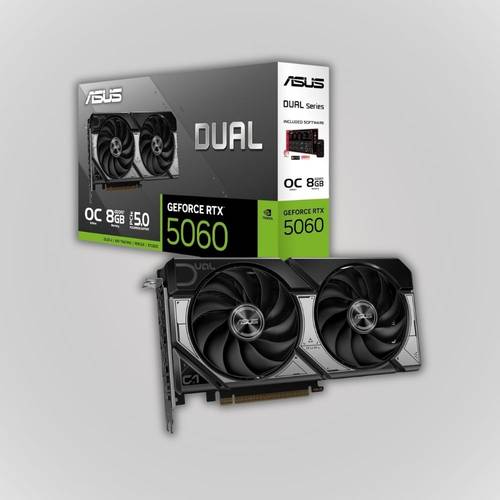 ASUS DUAL RTX 5060 OC 8GB GDDR7 White Graphics Card