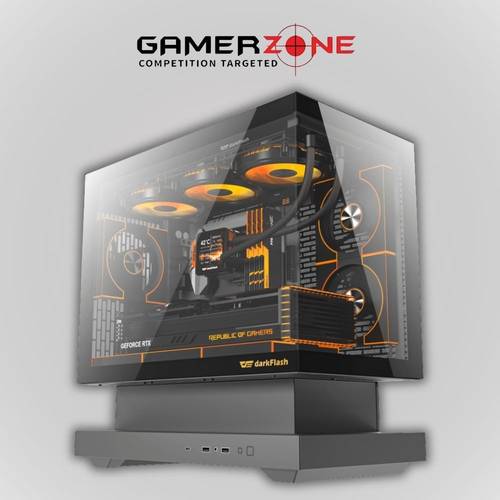 DARKFLASH FLOATRON F1 M-ATX PC Case - Black with 6 Fans